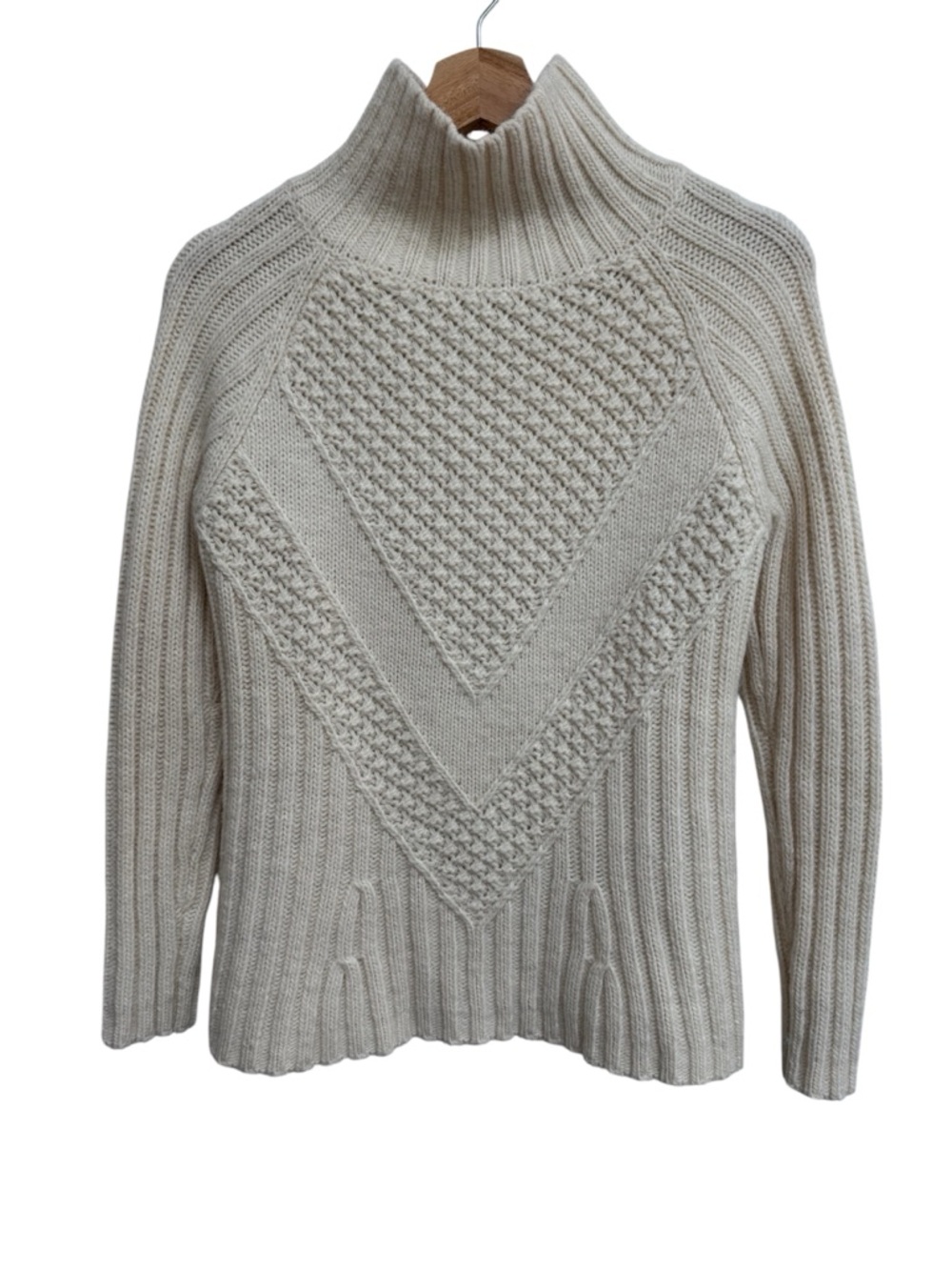 Banana Republic Italian Yarn Popcorn Stitch Turtleneck Sweater Women XS Wool Alp